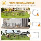 Dog and Puppy Playpen with 16 Modular Panels and 2 Entrances, 80x1.5x60cm