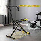 SPORTNOW Folding Total Crunch Machine with Adjustable Seat, Made of Metal and Plastic, 57x105x115 cm, Yellow