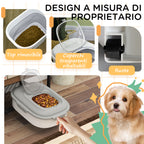 Dog Food Container, 5-25L Capacity, Airtight Seal and Dehumidifying Box, in PP and TPE, 44x32x37 cm, Grey