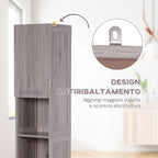 Kleankin Bathroom column in MDF with 2 lockers and 2 open shelves, 30x32x172.5 cm, wooden color - Borgè