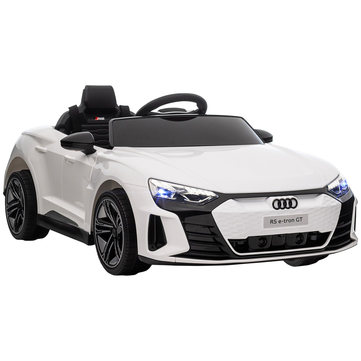 Audi Electric Car for Children 3-5 Years with Remote Control, Suspension and Horn, 103x58x41 cm, White and Black