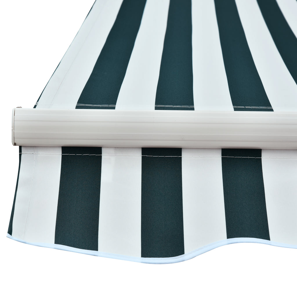Outdoor Awning with Arms with Crank, Metal and Polyester, 295x250cm Green and White