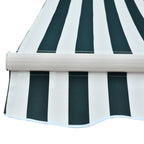 Outdoor Awning with Arms with Crank, Metal and Polyester, 295x250cm Green and White