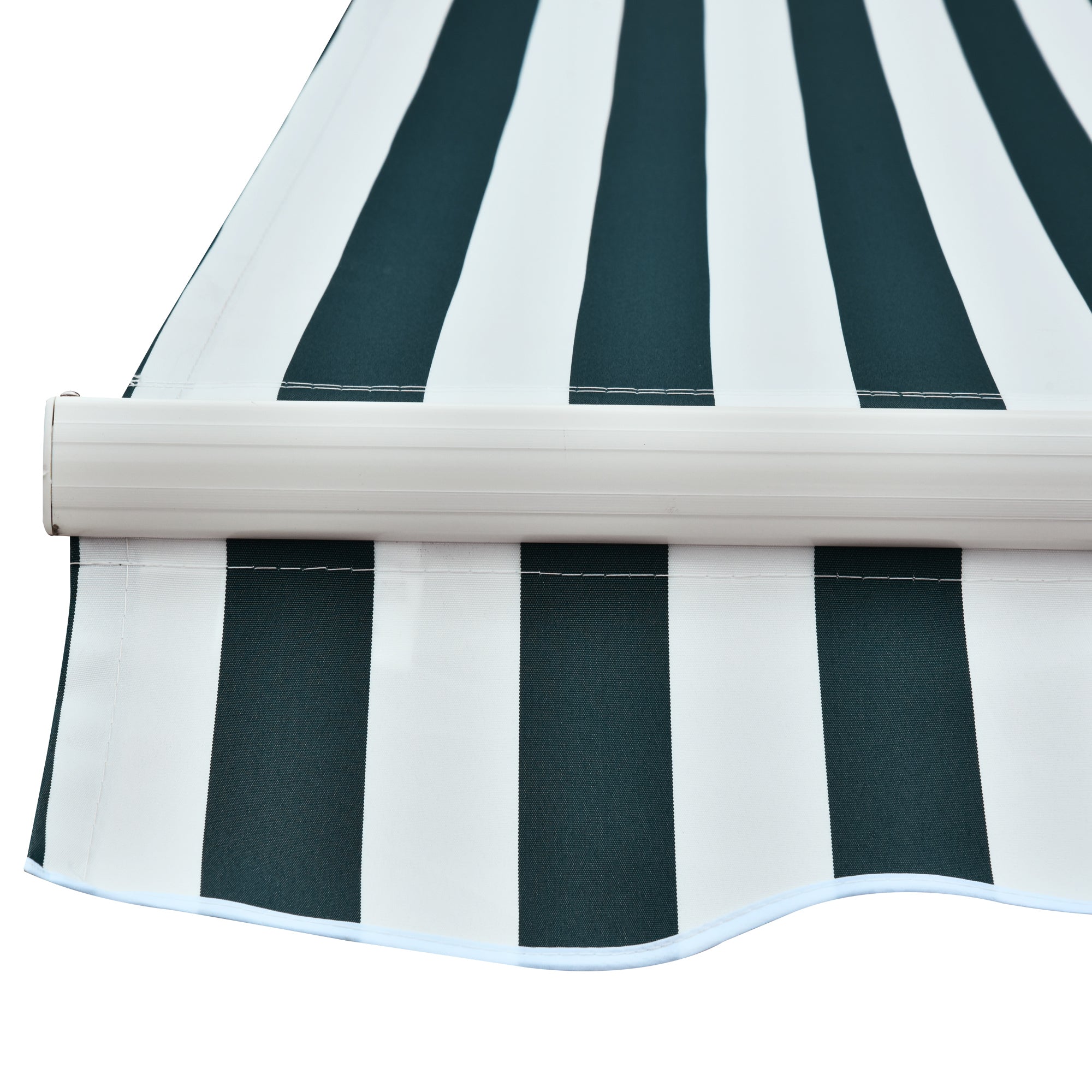 Outdoor Awning with Arms with Crank, Metal and Polyester, 295x250cm Green and White