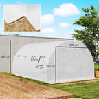 Outsunny PE Greenhouse Cover with 8 Windows, Roll-Up Door and Buried Edges, 4x3x2 m, White