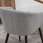 Set of 2 Modern Upholstered Chairs with Fabric Covering for Living Room and Lounge, Light Grey