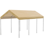 Steel and PE Garden Tent for Small and Medium Cars, 600x295x265-310 cm, Beige - Borge' Group Limited