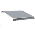Outsunny 3x2.5m Roller Awning for Doors and Windows, in Aluminum and Anti-UV Polyester, Gray