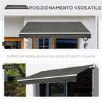 Outdoor Awning with Crank Arms, 350x250 cm, Grey