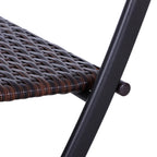 3-Piece Folding Garden Set, PE Rattan and Metal, 2 Chairs and Coffee Table, UV Protection, Balcony Furniture Set, for Patio and Backyard, Brown - Borge' Group Limited