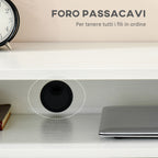 Space-Saving Desk Table for Bedroom and Office, Writing Desk with Drawers and Wheels, Double or Single Workstation, 100x36x88cm, White