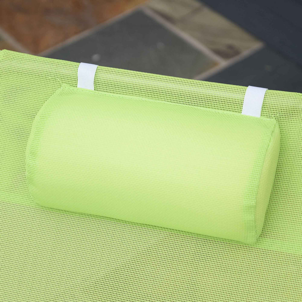 Outsunny Folding Sun Lounger with Reclining Backrest and Cushion, 182x56x24.5cm