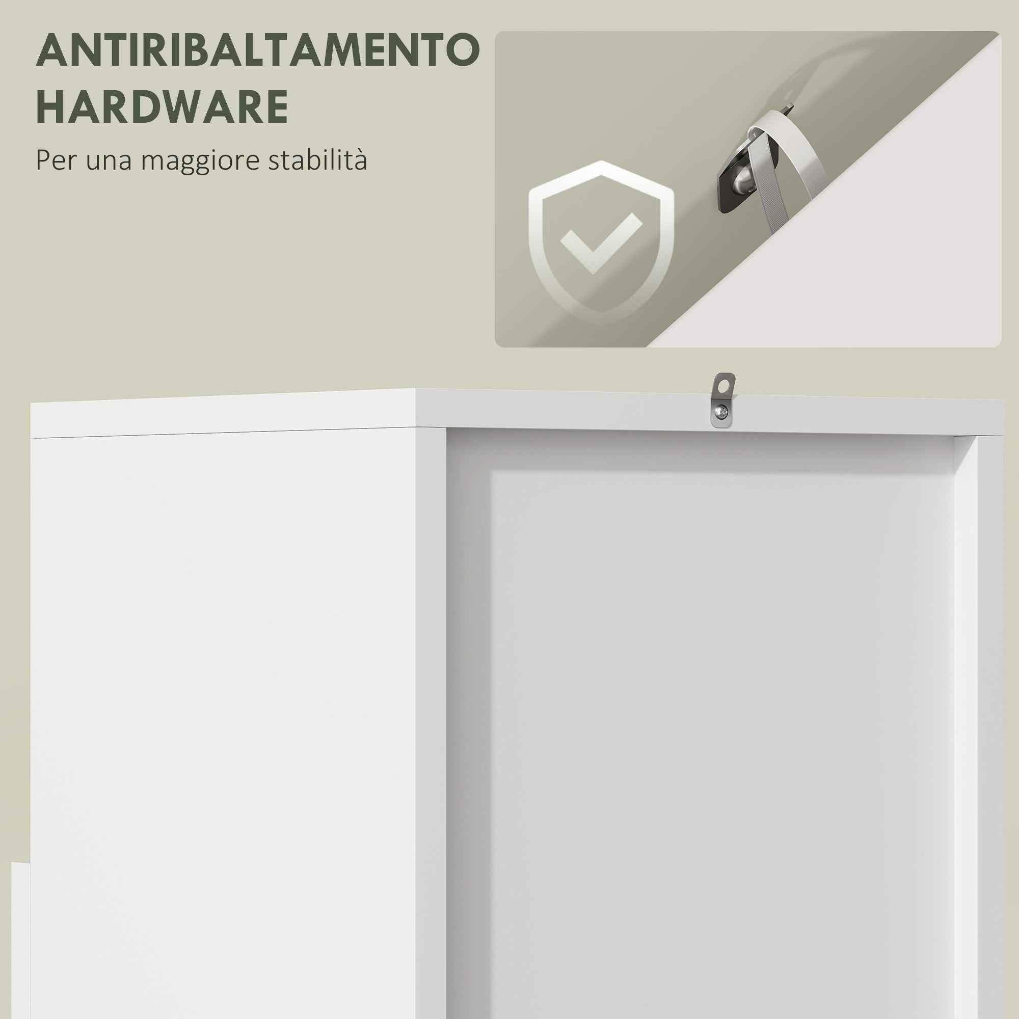 HOMCOM Bathroom Cabinet with Soft-Close Door and Open Compartment, 30x30x71.5 cm, White and Wood