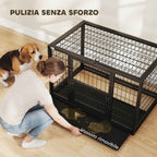 PawHut Sturdy Dog Cage, 94x60x64 cm, with Removable Tray.