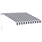 Outsunny 2.5x2m Manual Roller Awning in Aluminum and Polyester, Blue and White