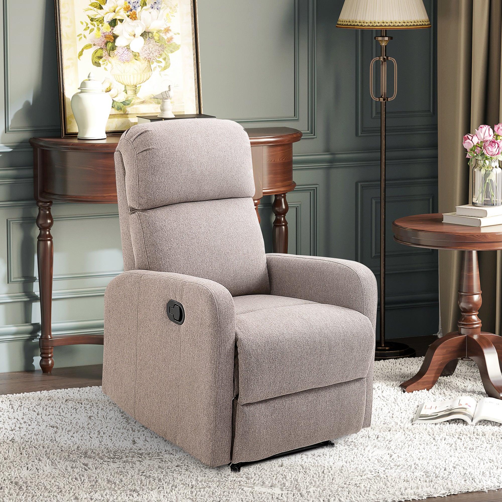 Homcom Relaxable relaxation armchair up to 168 ° with footrests, 66x83x107 cm, gray - Borgè