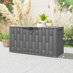 Outsunny 227L Waterproof and UV-Resistant Resin Garden Storage Box with Key Lock, 106.5x43x54.5 cm, Grey