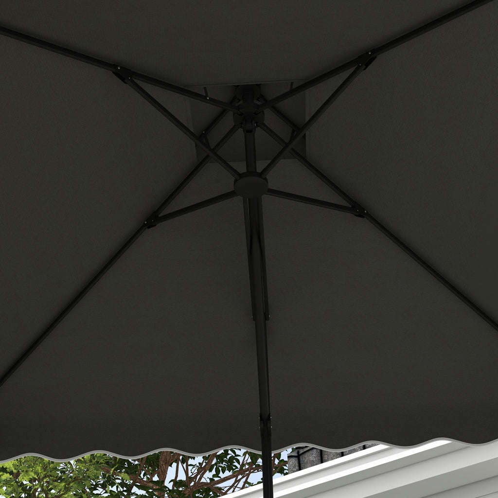 Cantilever Umbrella with Double Roof, Crank Opening and Cross Base, 2.5x2.5m, Grey