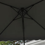 Cantilever Umbrella with Double Roof, Crank Opening and Cross Base, 2.5x2.5m, Grey