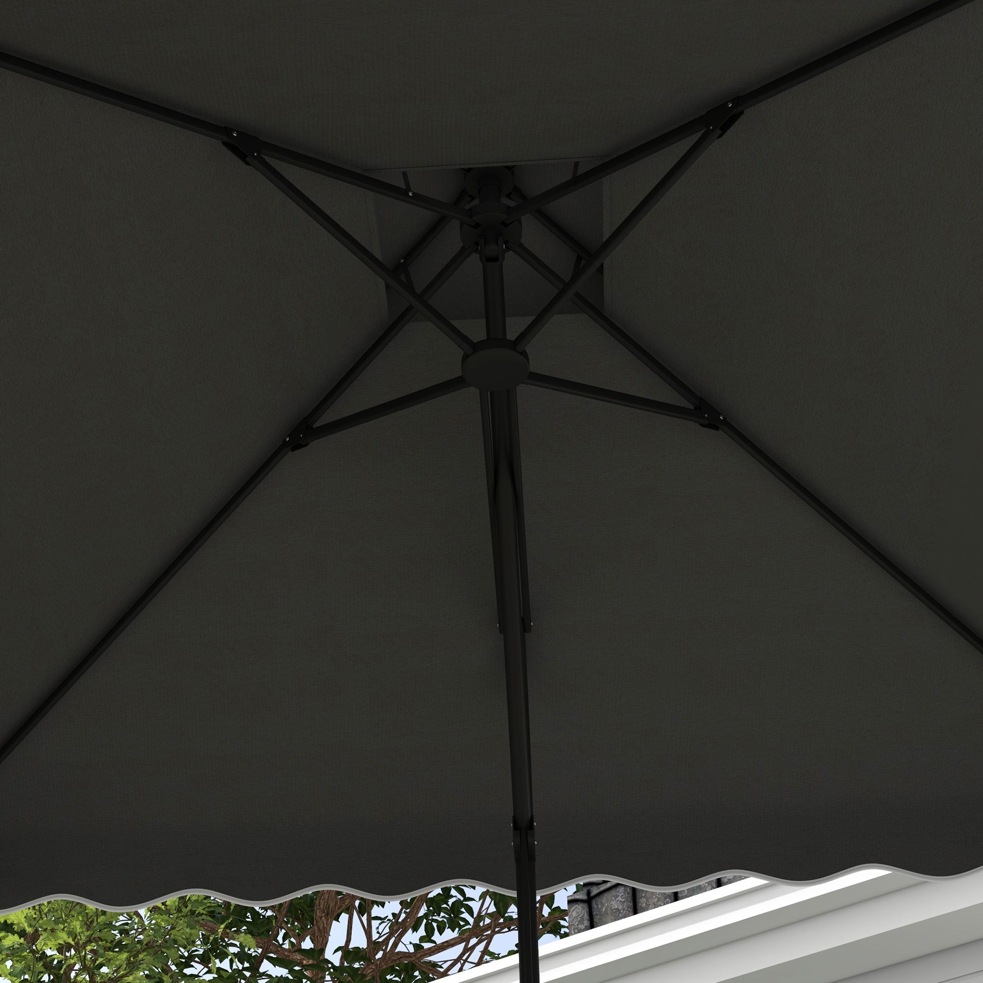 Cantilever Umbrella with Double Roof, Crank Opening and Cross Base, 2.5x2.5m, Grey