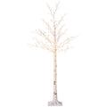HOMCOM 150cm Tall Cherry Blossom Tree with 120 LED Lights and 3 Brightness Levels for Indoor and Outdoor Use, White