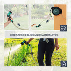 Outsunny Retractable Garden Hose Reel with 30m+2m Water Hose, Wall Mount & Handle, Swivel, 7 Modes, Black
