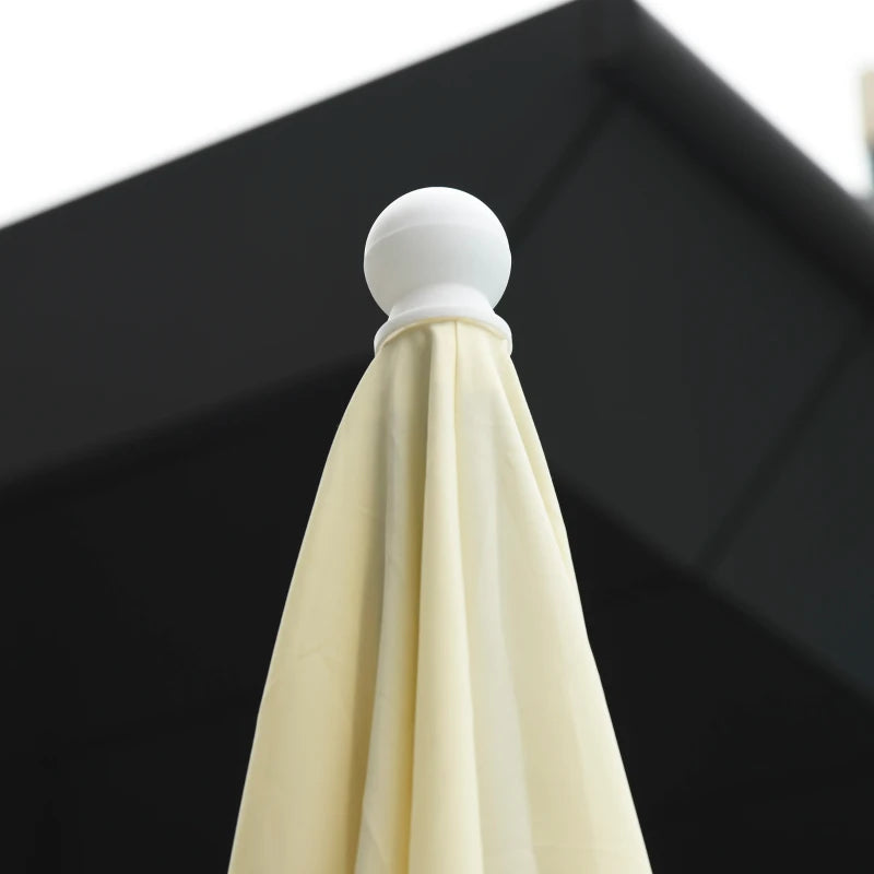 2x2m Outdoor Umbrella with Square Canopy, Adjustable and Portable Structure, Cream - Borge' Group Limited