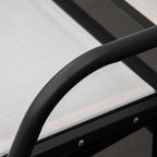 3-Seater Garden Swing Bench in Metal and Breathable Mesh Fabric, 147x70x85cm, Beige - Borge' Group Limited