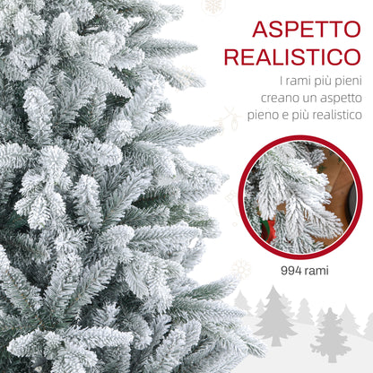 CHRISTMAS TREE - Snow-covered Christmas Tree with 1321 Fireproof Branches, in Plastic and Metal, Ø115x180 cm, Green