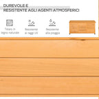 Outsunny Waterproof Outdoor Storage Chest in Fir Wood with Raised Base, 127x56x60 cm, Dark Yellow