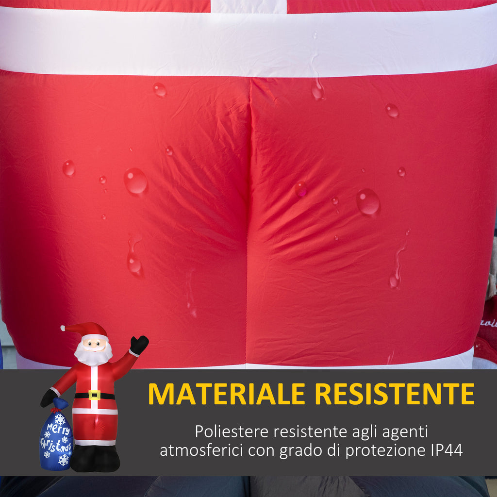 Inflatable Santa Claus with White LED Lights and Inflator Included, 146x77x238 cm