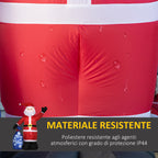 Inflatable Santa Claus with White LED Lights and Inflator Included, 146x77x238 cm
