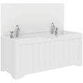 HOMCOM 136L Wooden Storage Bench with Lift-Top Lid, 100x40x45cm, White