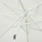 Garden Parasol with Tilting Crank and Pole 2 Sections, Polyester and Metal, 2.6x2.4 m, White