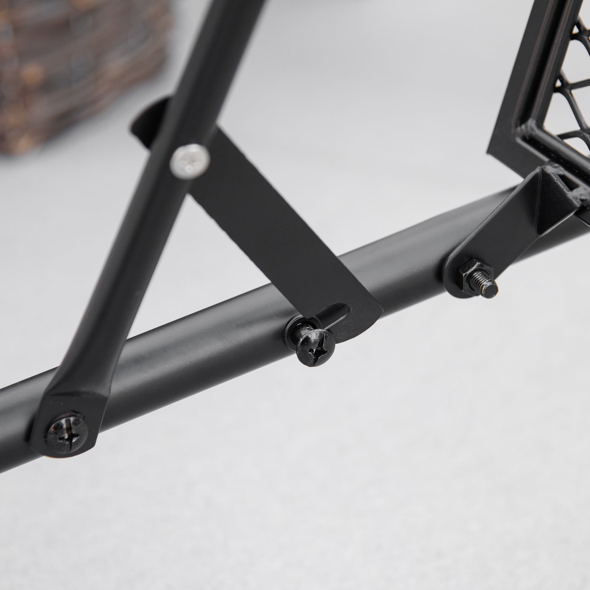 Folding and Adjustable Metal Railing Table, 60x60x57-72cm, Black