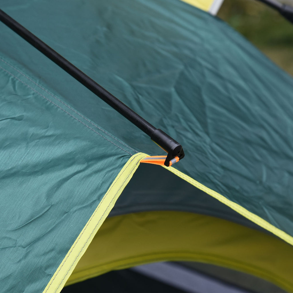 Outsunny Automatic camping tent for 2 people with internal pockets and mat, 205x195x135cm green - Borgè