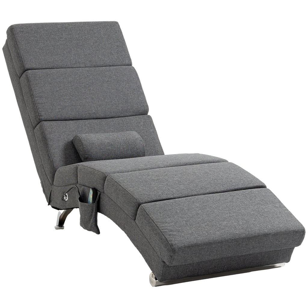 Massage Chair with 8 Vibration Points and Heating, 5 Modes, Timer and Remote Control, Grey