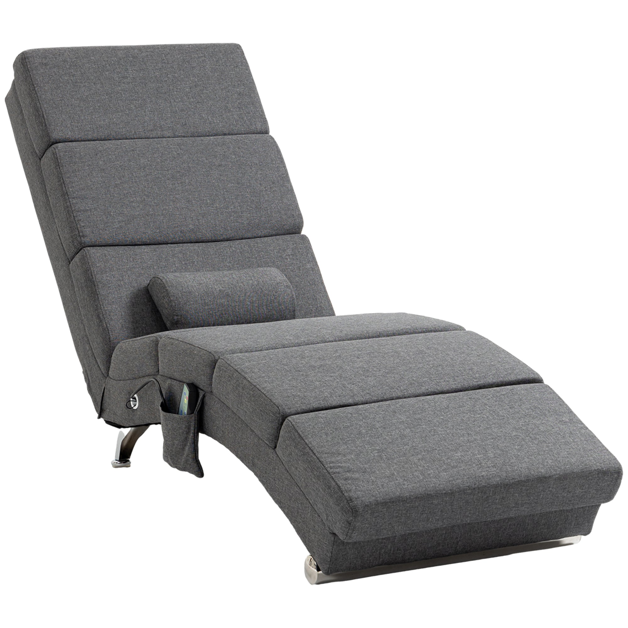 Massage Chair with 8 Vibration Points and Heating, 5 Modes, Timer and Remote Control, Grey