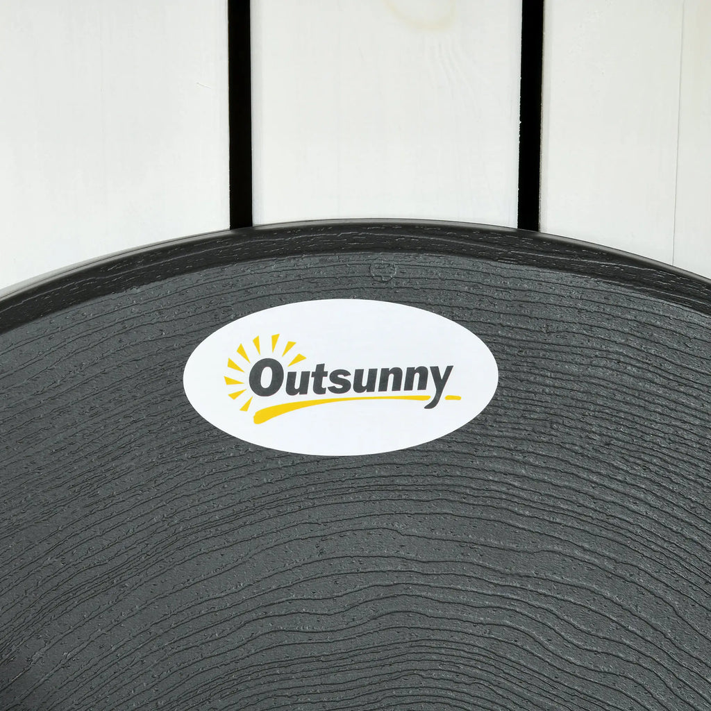 SMOKY GREY | 3 Piece Garden Set with 2 Folding Chairs and Table in Steel and HDPE, Dark Grey - Borge' Group Limited