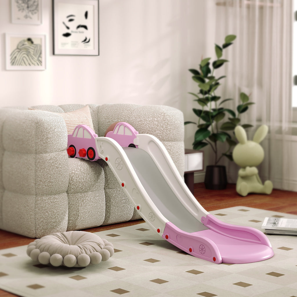 AIYAPLAY HDPE Baby Slide with Built-in Cushioning Zone, for Sofas, Beds, Ages 18-48 Months, Pink