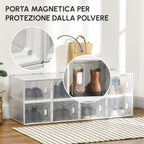 Space-Saving Modular Shoe Rack, 8 Cubes 28x36x21 cm in PP Plastic, White