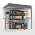 Steel Garden Shed with Locking Door, Window and Air Vents, 2.2 x 1.3 m, Gray