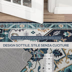 Boho Rug Non-Slip and Washable Short Pile for Living Room and Bedroom, 230x160 cm, Multicolor