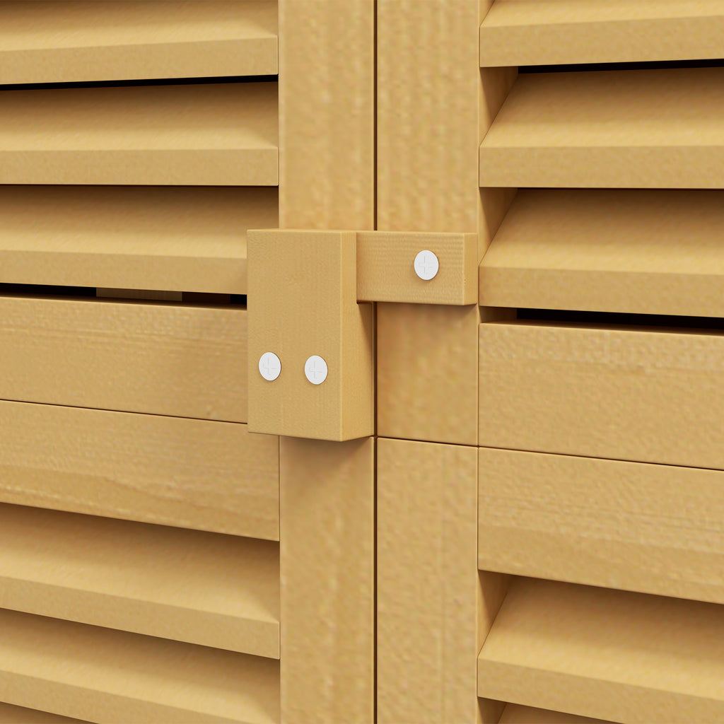 Wooden Garden Shed with Shutter Door, 87x46.5x160 cm, Yellow and Green