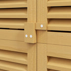 Wooden Garden Shed with Shutter Door, 87x46.5x160 cm, Yellow and Green
