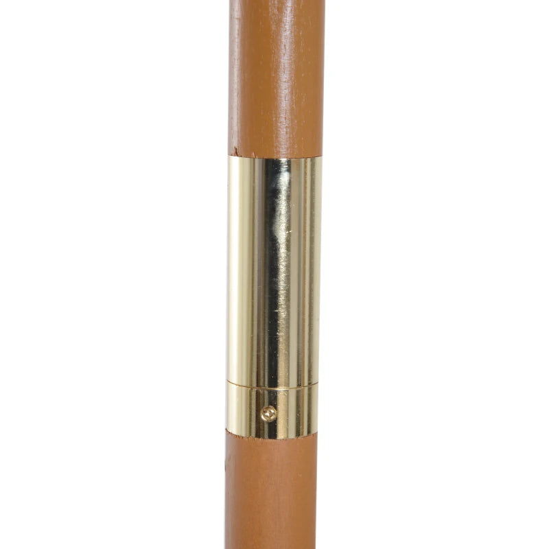 Garden Umbrella 2.5x2.3 m with 6 Ribs and Crank Handle, Made of Wood and Polyester, Brown - Borge' Group Limited