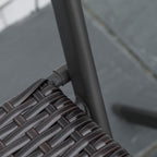 3-Piece Folding Garden Set, PE Rattan and Metal, 2 Chairs and Coffee Table, UV Protection, Balcony Furniture Set, for Patio and Backyard, Black