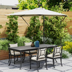 Outsunny 247x247cm Cantilever Umbrella with Cross Base and Crank Handle, in Metal and Polyester, Khaki Color