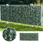Outsunny Faux Ivy for Balcony in Anti-UV PE, Artificial Hedge Roll with Leaves, 240x100cm, Dark Green