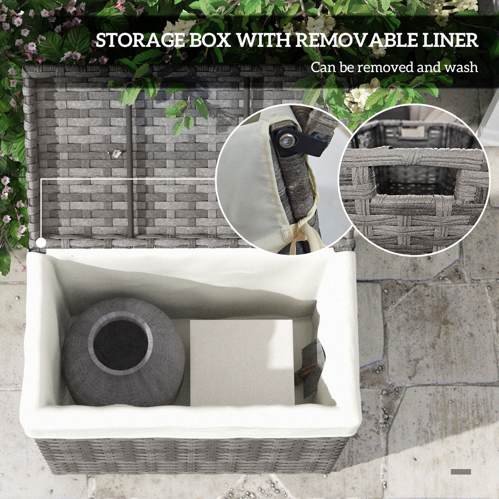 Outsunny basket garden container and house in rattan with internal fabric, 57x34x62cm, gray - Borgè